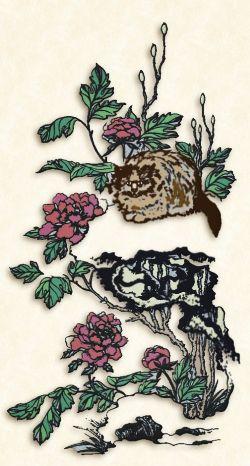 cat, peony