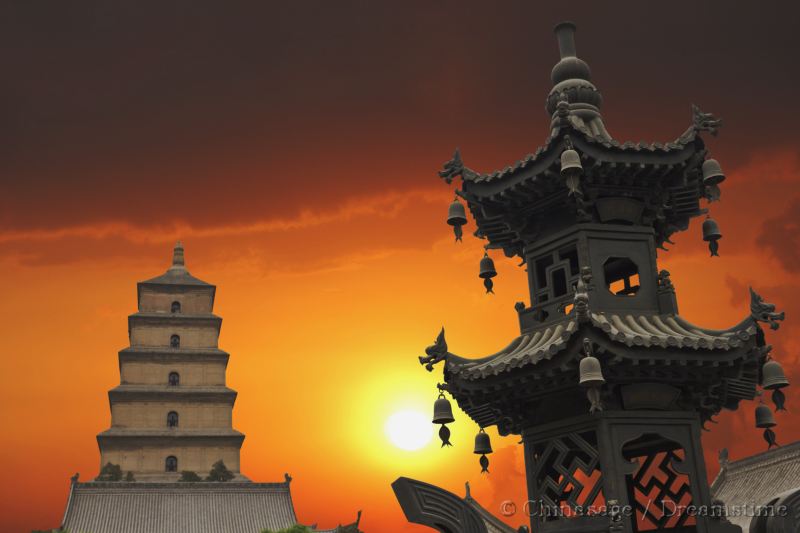 Wild goose pagoda, Xian, Shaanxi, pagoda