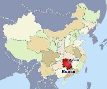 Position of Hunan in China
