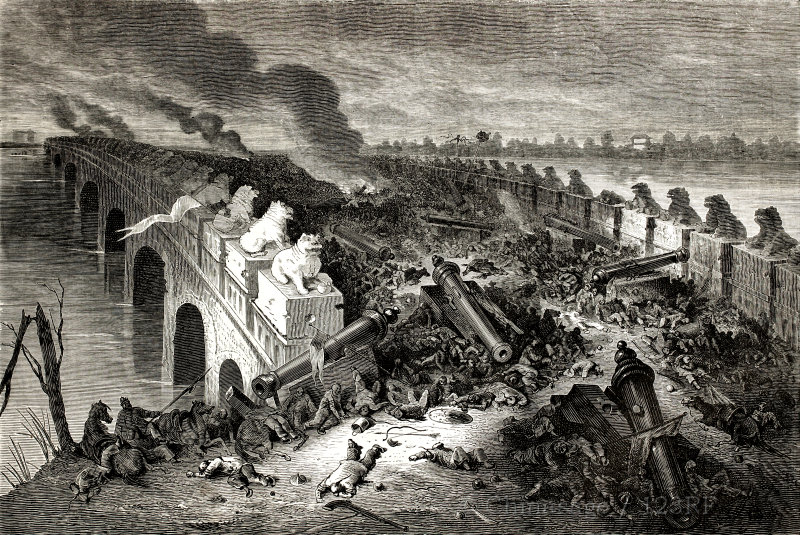 opium wars, Marco Polo bridge, opium war, engraving