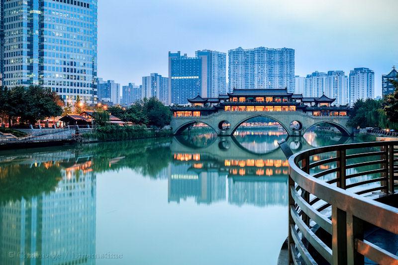 Sichuan, Chengdu, bridge