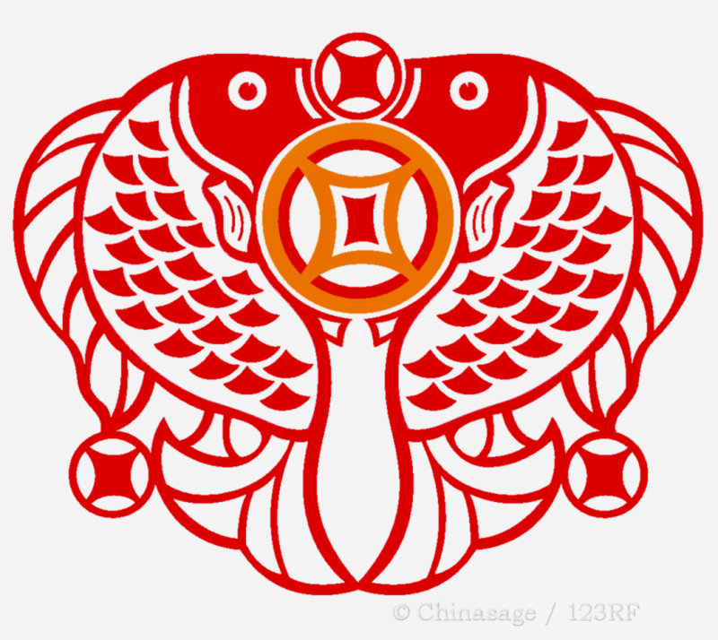 fish, coin, good luck, vector