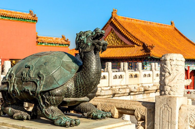 Forbidden city, tortoise, bronze