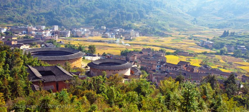 Fujian, Tulou, building, view