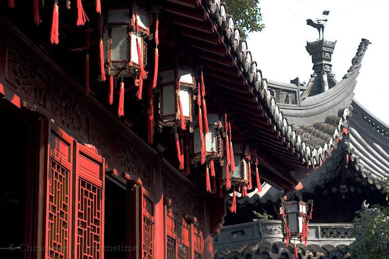 Shanghai, house, flying eave, lattice windows