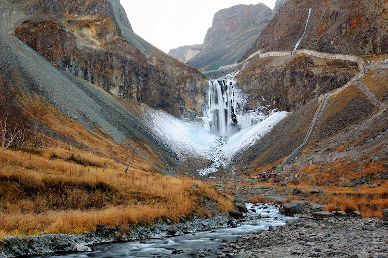 Jilin, Changbai, waterfall