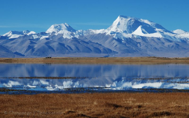 Tibet, lake, mountains