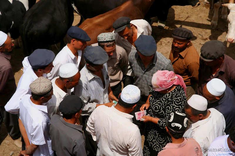 Xinjiang, Kashgar, market, people