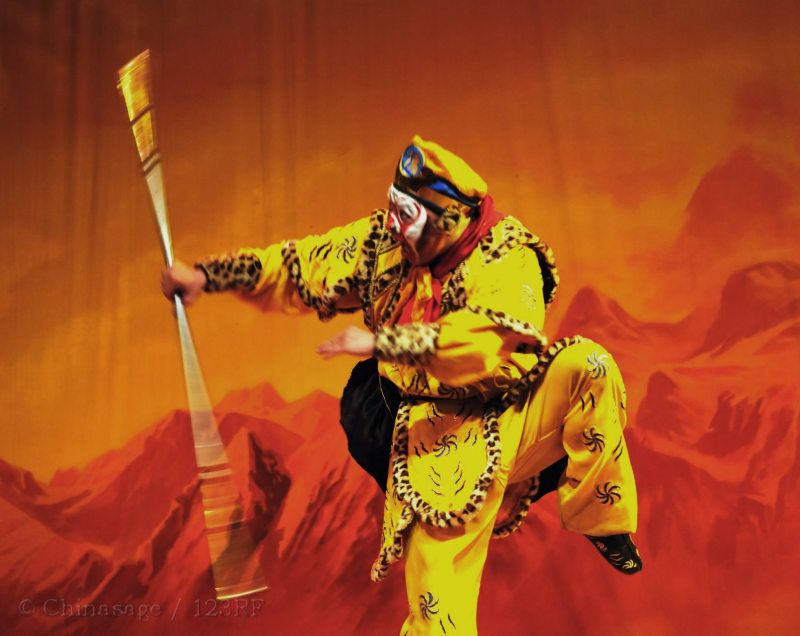 monkey king, opera, costume, people