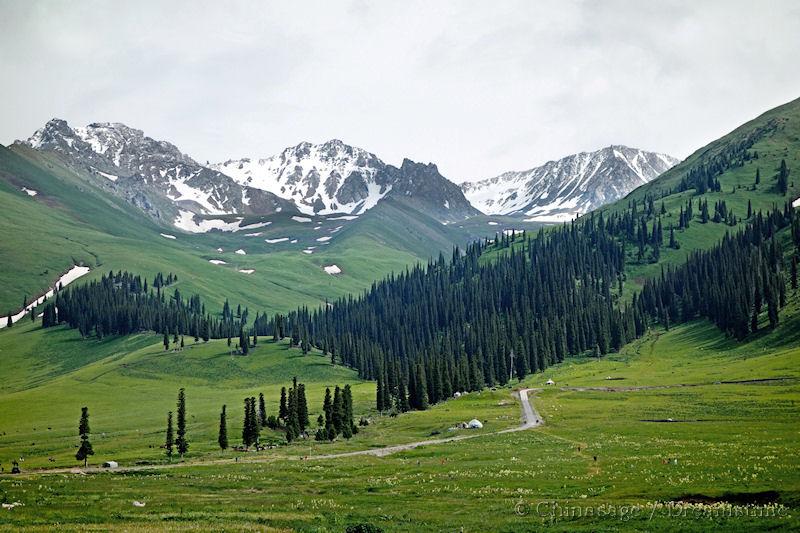 Xinjiang, view, mountains, snow