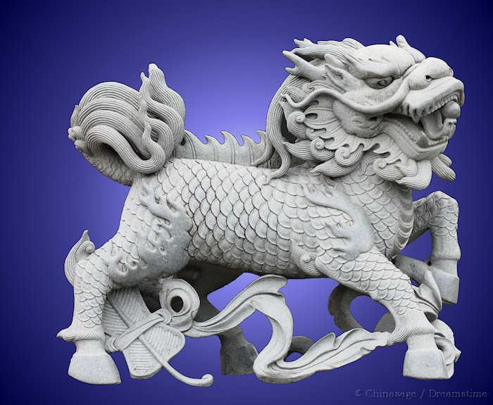 qilin, carving