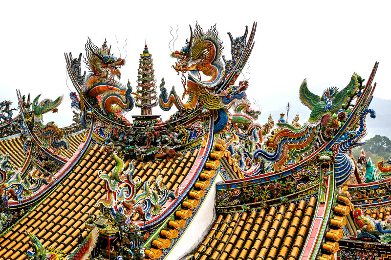 taiwan, temple, roof, Quan Hua