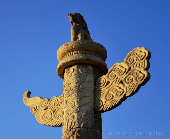 Tiananmen square, Beijing, dragon, cloud, architecture