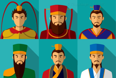 Three Kingdoms, book, cartoons, vector