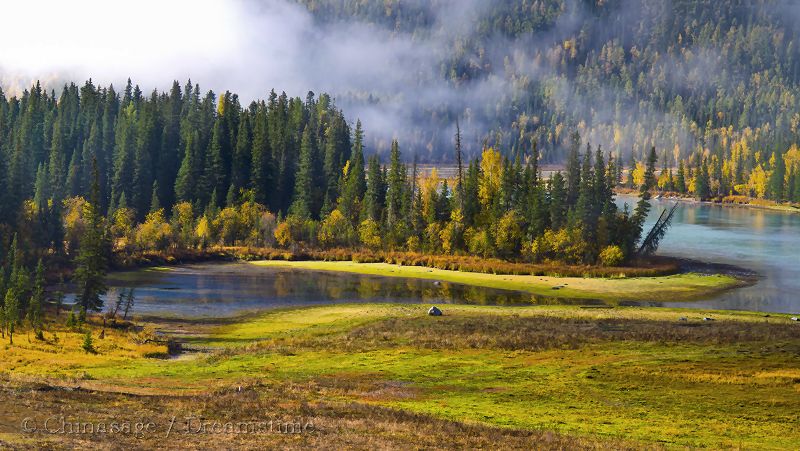 Xinjiang, landscape, river