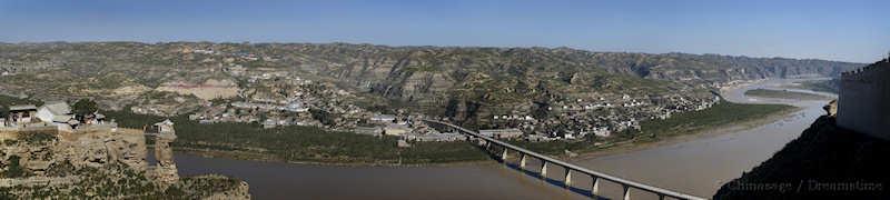 Yellow river, view, river, bridge