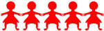 5 Linked girls paper-cut