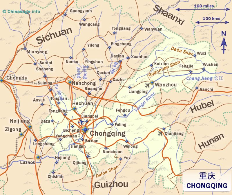 Map of Chongqing,Chongqing province map