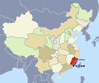 Position of Fujian in China