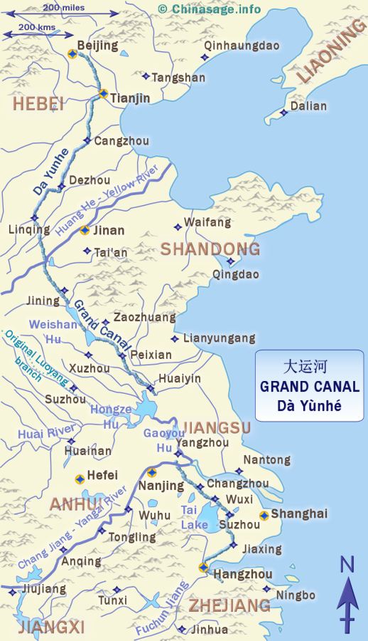 grand canal china map China S Grand Canal The Longest In The World grand canal china map