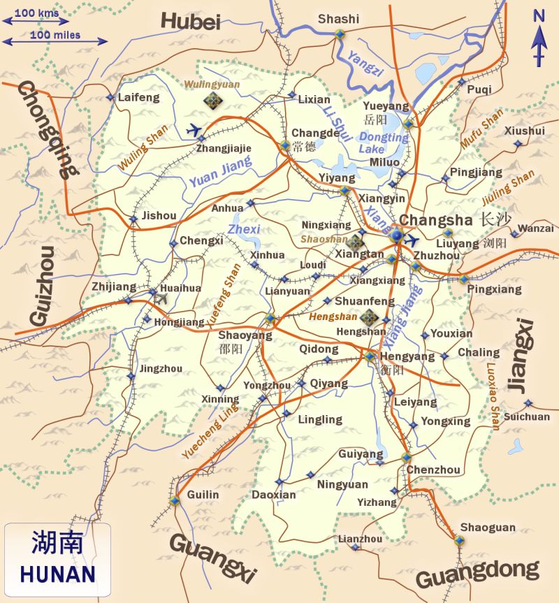 Map of Hunan,Hunan province map