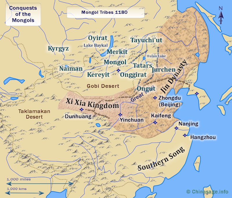 mongol empire map khanates