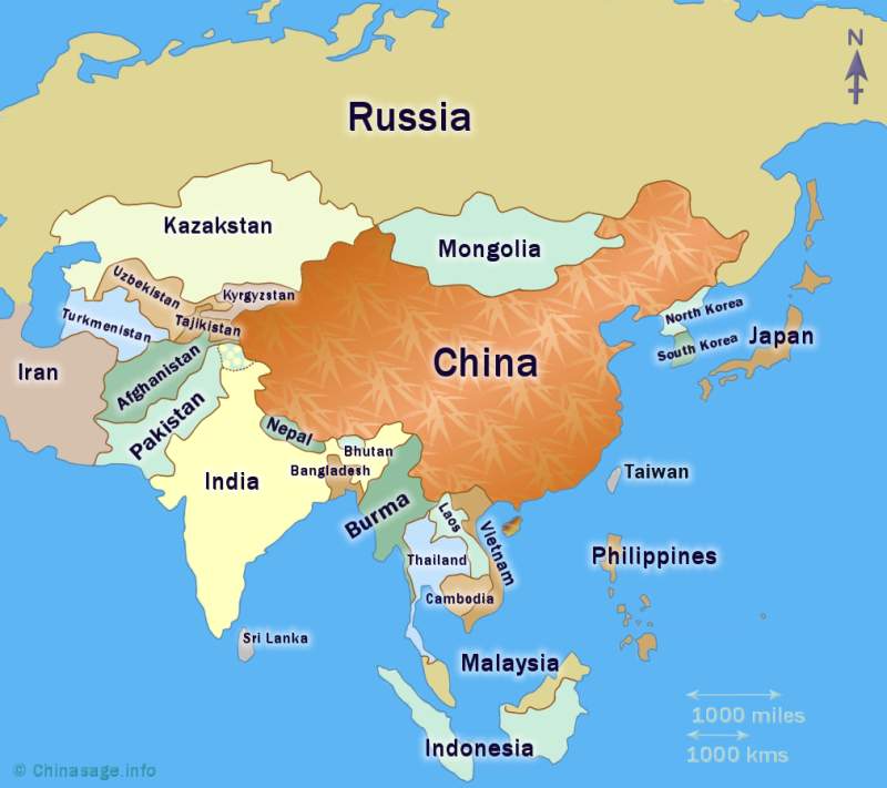 show me a map of china and surrounding countries China S Neighbors show me a map of china and surrounding countries