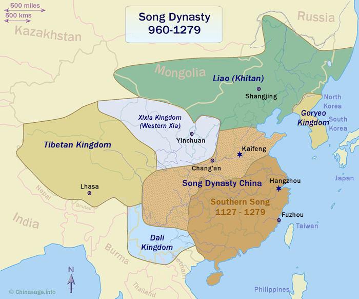Map of China in the Song dynasty