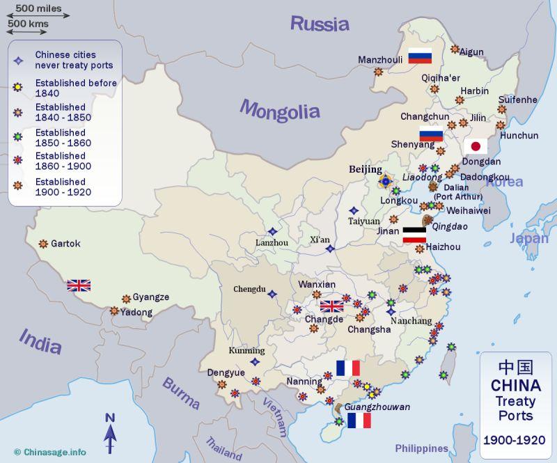 Map of treaty ports in 1920