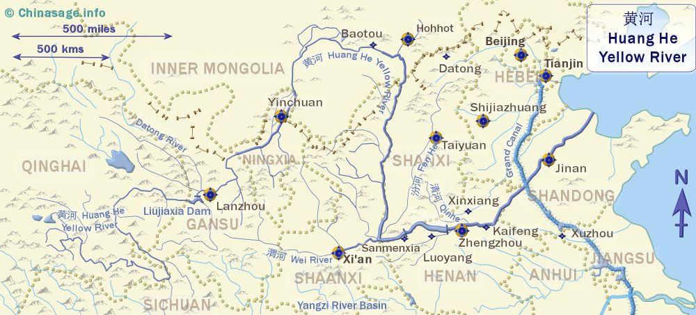 yellow river china map China S Yellow River Huang He yellow river china map