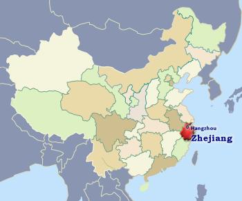 Position of Zhejiang in China